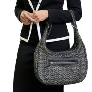 Coach - Authentic Black & Grey Signature Soho Hobo Handbag